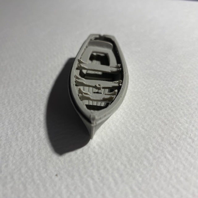 16ft Dinghy Clinker Transom Stern 66mm 1:72 Scale image 0