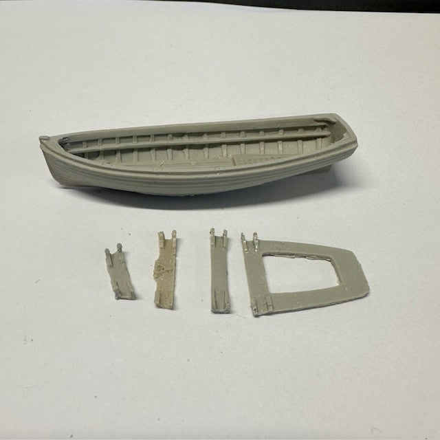 16.5ft Dinghy Clinker Transom Stern 83mm 1:60 Scale image 0