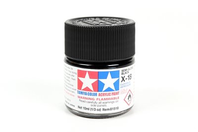 Tamiya X-18 Black Semi Gloss Mini Acrylic 10ml