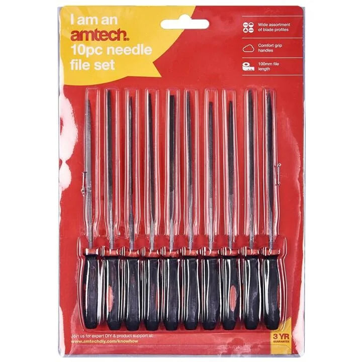 Amtech E1650 10 Piece 140mm (5.5") needle file set image 0