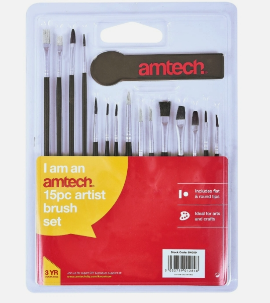 Amtech S4000 15 Piece art brush set
