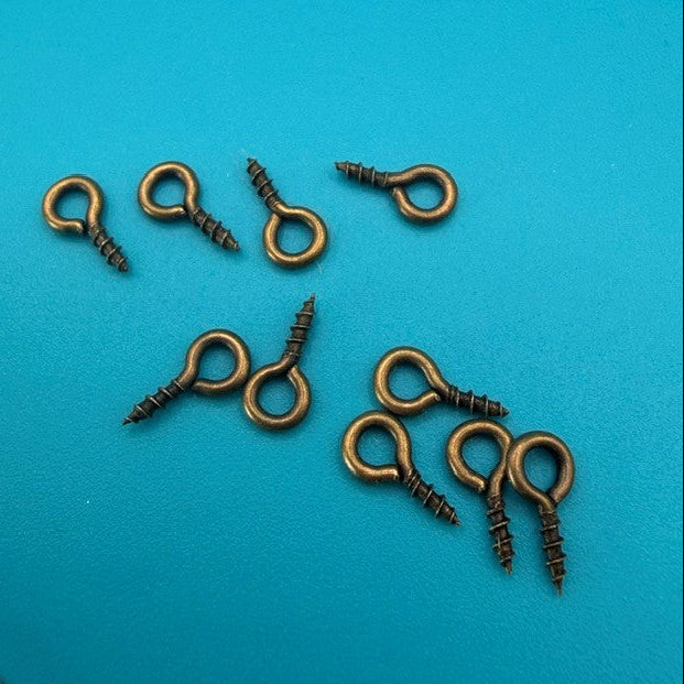 Screw in Eye Hooks (10) Burnished/ Antique Colour