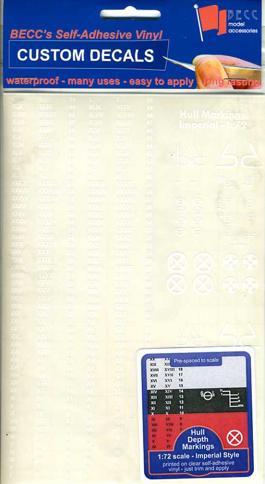 BECC White Waterline Markings Imperial