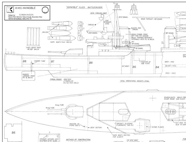 HMS Invincible Model Boat Plan