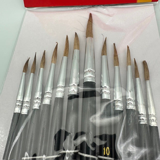 Amtech S4120 12 Piece fine pointed tip art brush set image 1