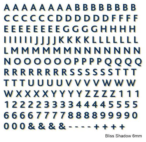 BECC Bliss Shadow Letters & numbers pack