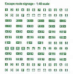 BECC Fire Signage Green 1:48 Scale