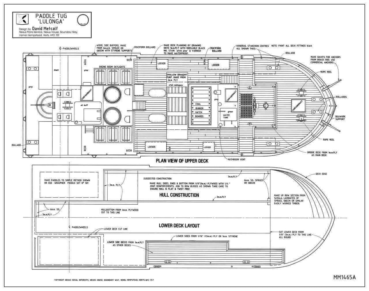 Paddle Tug Lulonga Model Boat Plan