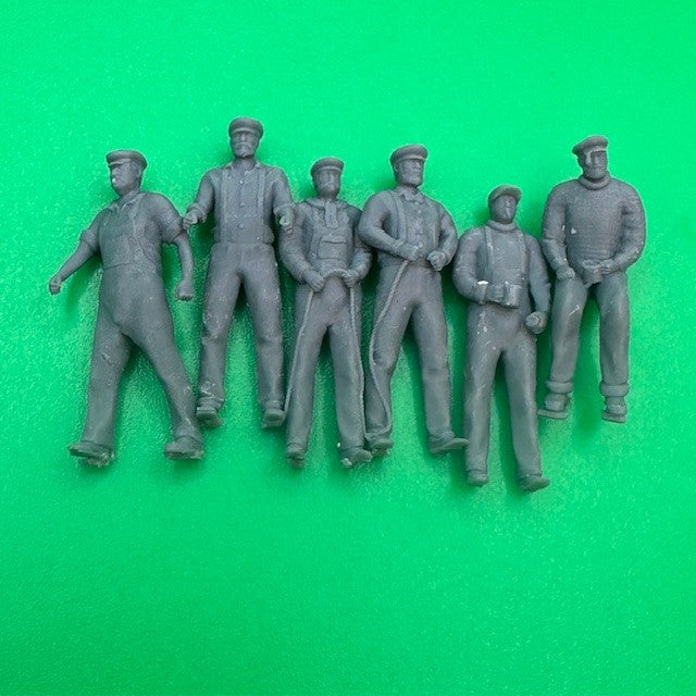 Set of 6 Fisherman Figures 1/60 Scale 30mm image 0