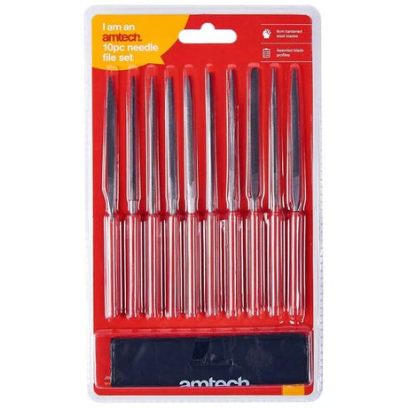 Amtech E1750 10 Piece 140mm (5.5")steel needle file set image 0