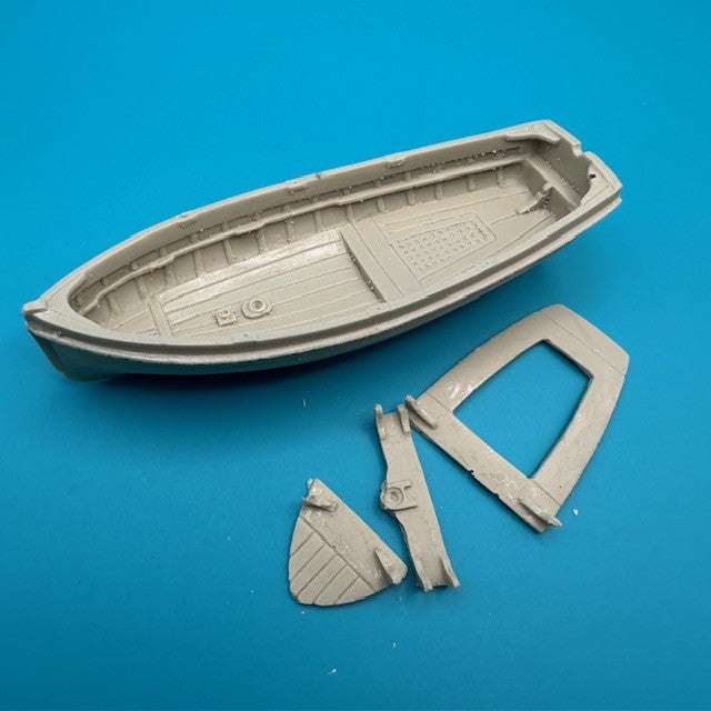 16ft Lifeboat Clinker Transom Stern 100mm 1:48 Scale image 0