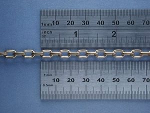 Brass Oval Link Chain 4 Links Per Inch (1mtr)