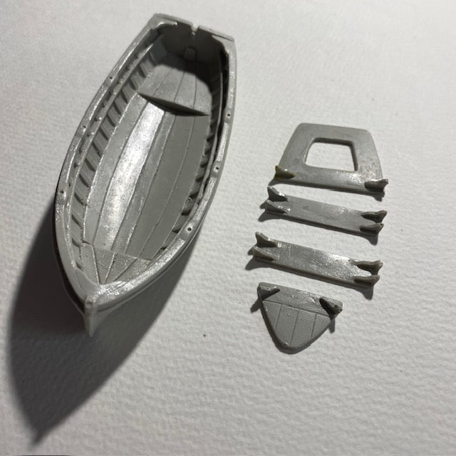 18ft Lifeboat Clinker Transom Stern 114mm 1:48 Scale image 0