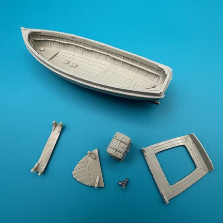 16ft Royal Navy Motor Dinghy Clinker Transom Stern 100mm 1:48 Scale image 0