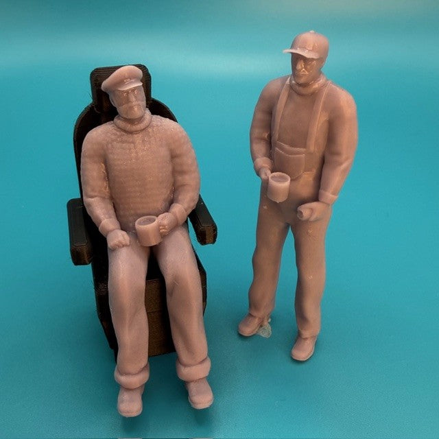 Coffee with the Captain (2x Figures) with one Black Seat - 1:24 Scale image