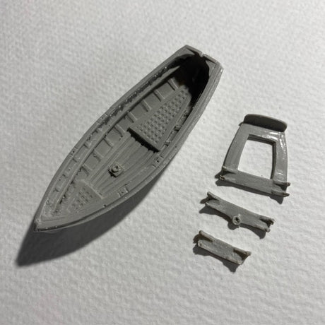 16ft Dinghy Clinker Transom Stern 66mm 1:72 Scale image 1
