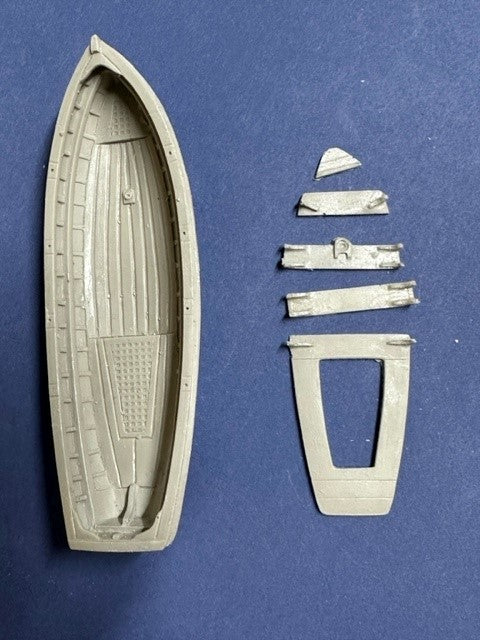 24ft Jolly Boat/Cutter Clinker Transom Stern 120mm 1:64 Scale image 0