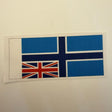 Flag of Iceland with Union Jack in the corner on a beige background