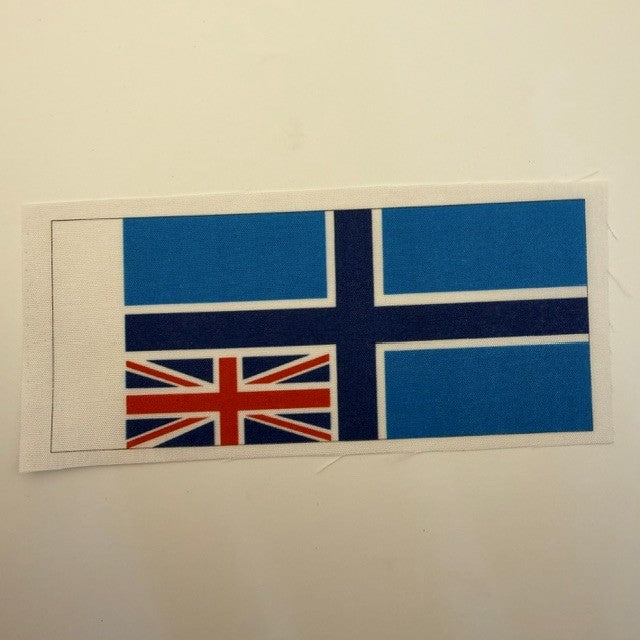 Flag of Iceland with Union Jack in the corner on a beige background