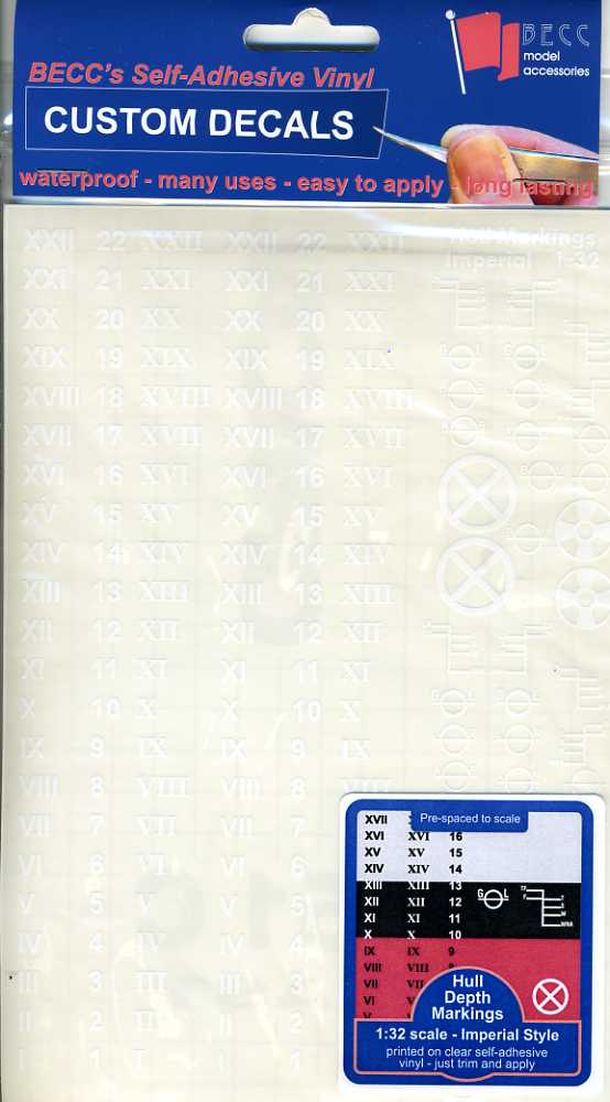 BECC White Waterline Markings Imperial