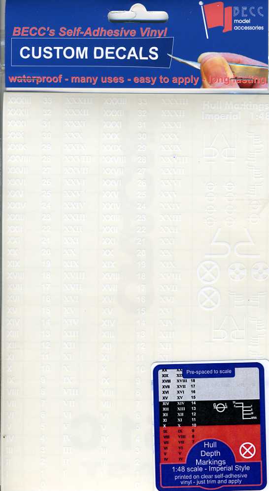 BECC White Waterline Markings Imperial