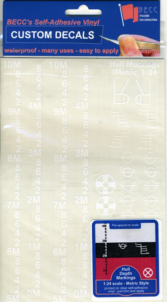 BECC White Waterline Markings Metric