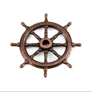 Ships Wheel Bronzed Metal 30mm