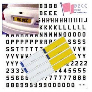 BECC 6mm Vinyl Number Plate Set