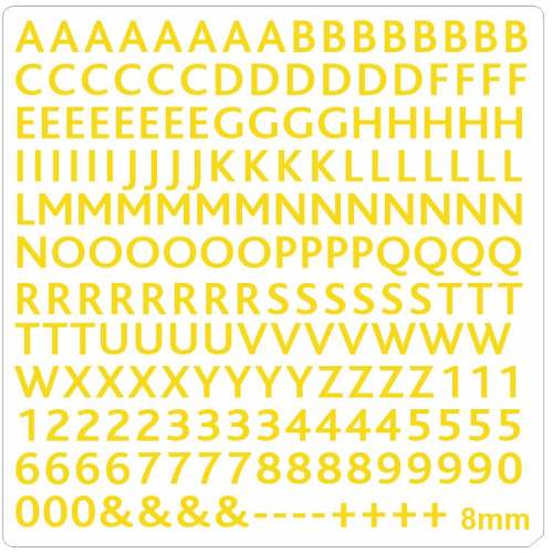 BECC Bliss Yellow Letter & Numbers pack