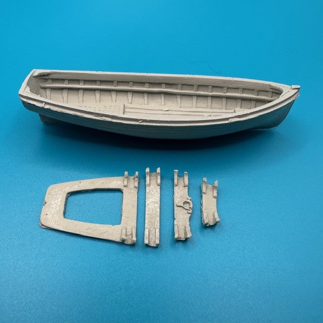 18ft Dinghy/Jolly Boat Clinker Transom Stern 83mm 1:64 Scale image 0