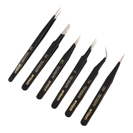 Amtech R0384 6 Piece coated tweezer set image 1