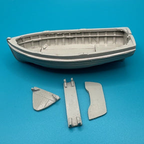 10.5ft Dinghy/Workboat Clinker Transom Stern 100mm 1:32 Scale image 0