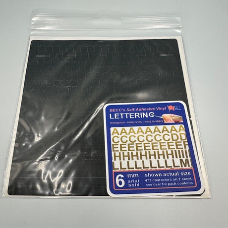 BECC Black Letters & Numbers Pack - 6mm Lettering image