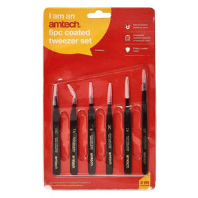 Amtech R0384 6 Piece coated tweezer set image 0