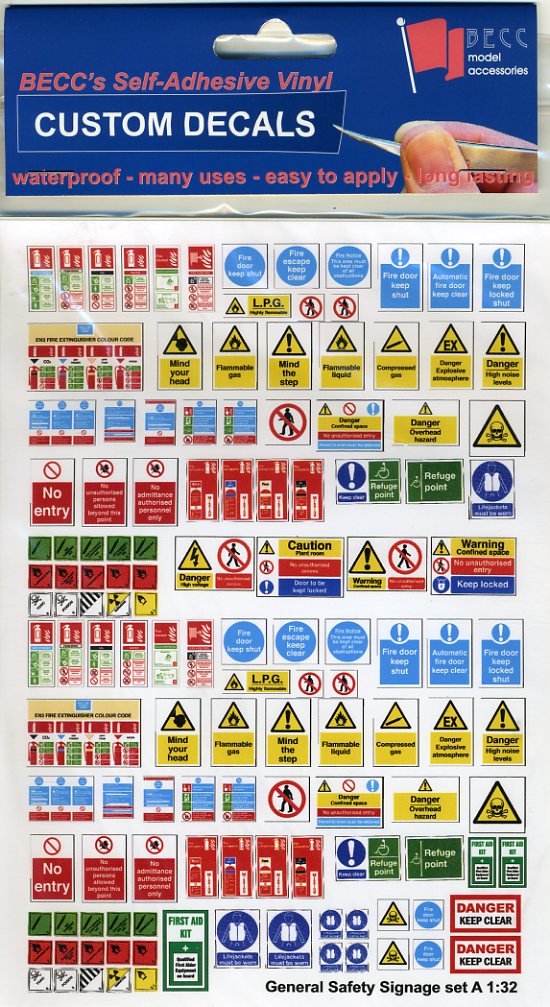 BECC General Safety Signs 1:32 Scale