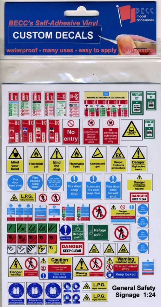 BECC General Safety Signs 1:24 Scale