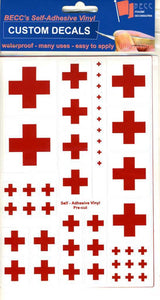 BECC Red Cross Emblem Decal Multipack