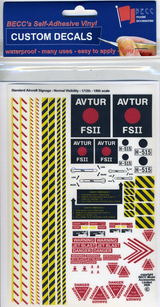 BECC Standard Aircraft Signage 1:6-1:12