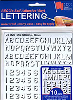 BECC Pennant Lettering US & International 10mm