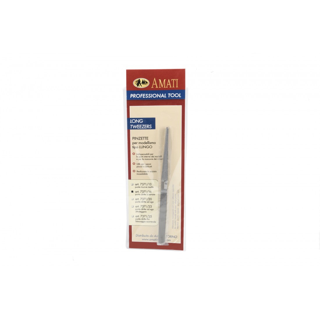 Amati Straight Tip Reverse Action Blunt End Tweezers (160mm