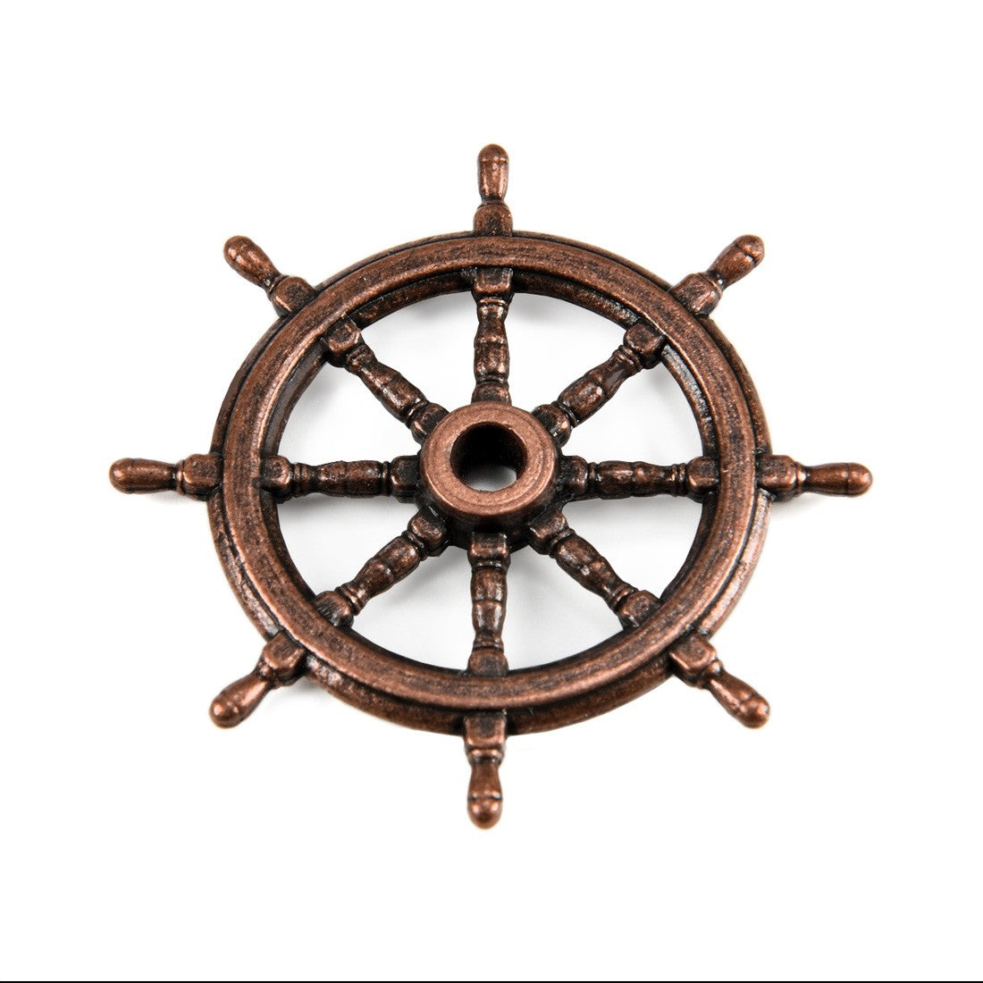 Ships Wheel Bronzed Metal 30mm