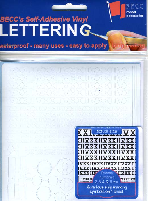 BECC White- Roman Numeral Waterline Markings