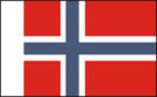 Norway flag graphic with a red field, blue cross, and white vertical stripe.