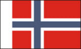 Norway flag graphic with a red field, blue cross, and white vertical stripe.